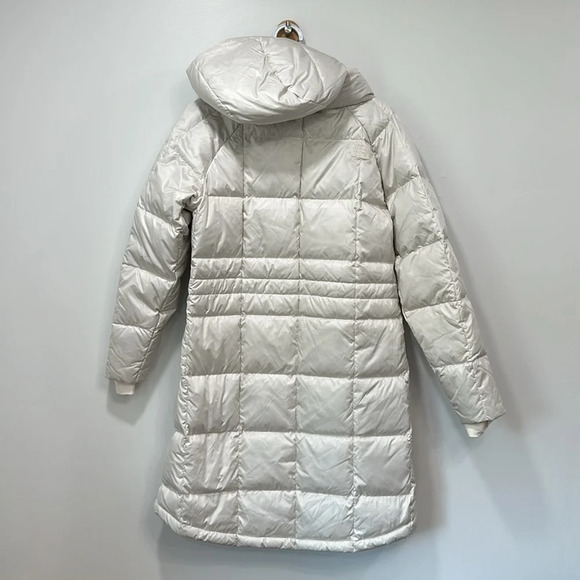 North Face Womens Acropolis Parka Small White‎ Down Puffer Gardenia Outdoor Hood - Picture 8 of 9